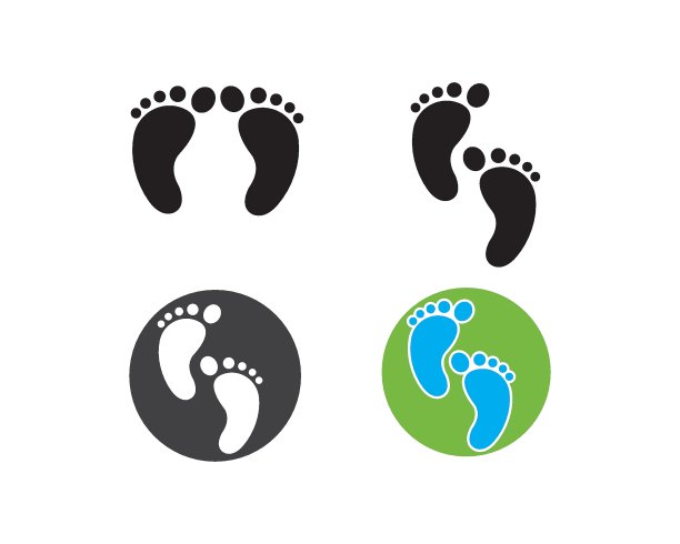 脚标志图标矢量图片下载
