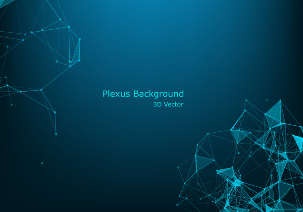 由线框和粒子组成的网络矢量景观，上面有上升的粒子与连接线。科技插画、大数据的现代设计理念。图片下载