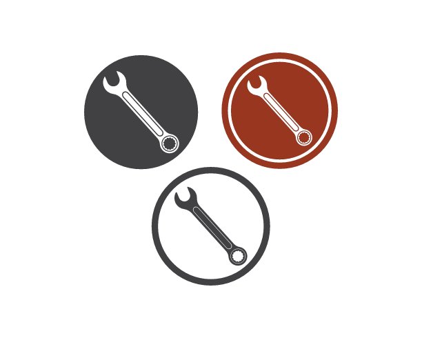 扳手图标矢量的汽车服务说明图片下载