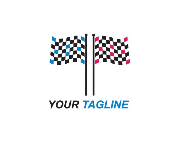赛车旗图标的汽车tif插图矢量图片下载