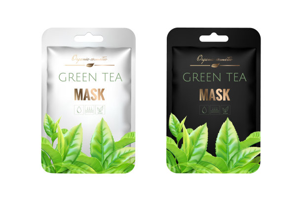 逼真，3d，银色和黑色箔袋。化妆品包装设计。模拟包装的面具，洗发水，食品图片下载