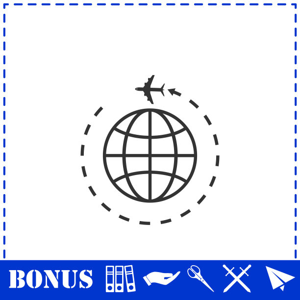 旅行图标平图片下载