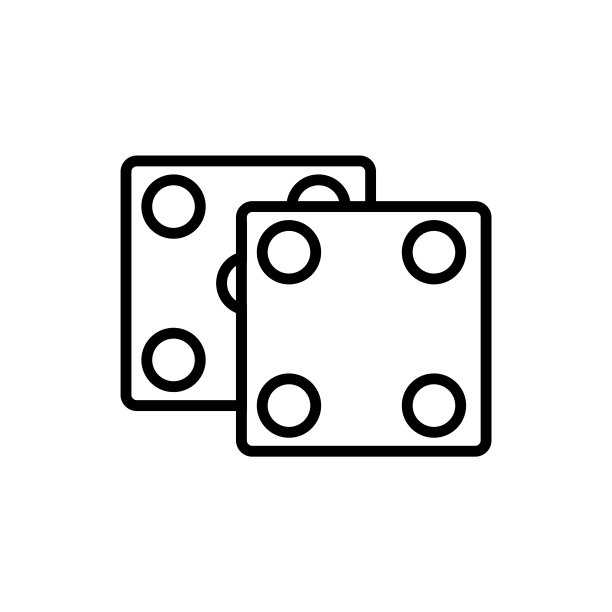骰子线图标孤立在白色背景图片下载
