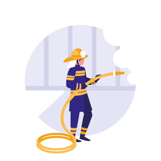 消防队员与软管化身角色图片下载