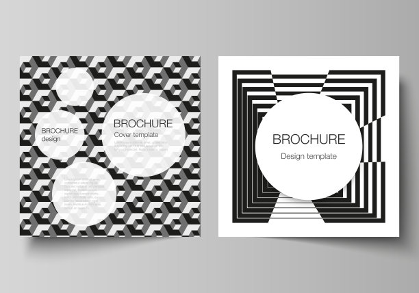 最小矢量布局的两方格式涵盖设计模板的小册子，传单，杂志。新潮的几何抽象背景在极简主义的平面风格与动态构成。图片下载