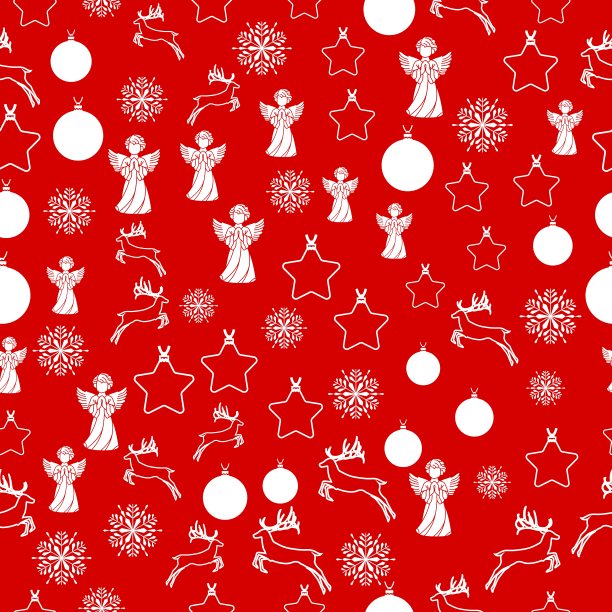 圣诞节白色雪花抽象红色背景矢量插图eps10。包装纸。图片下载