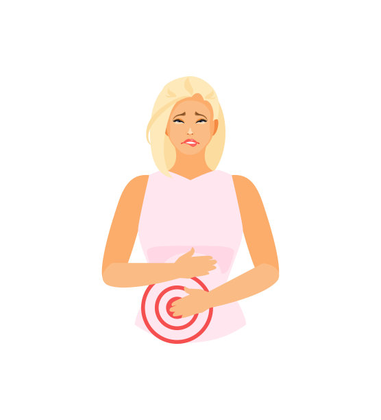 女性腹痛向量图片下载