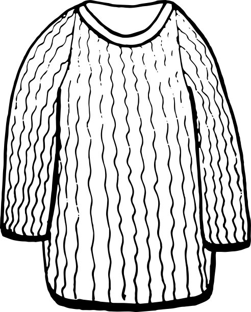 温暖的针织毛衣，涂鸦插图，矢量图标，打印图片下载