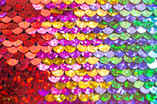 闪亮多彩的亮片礼服细节质感图片下载