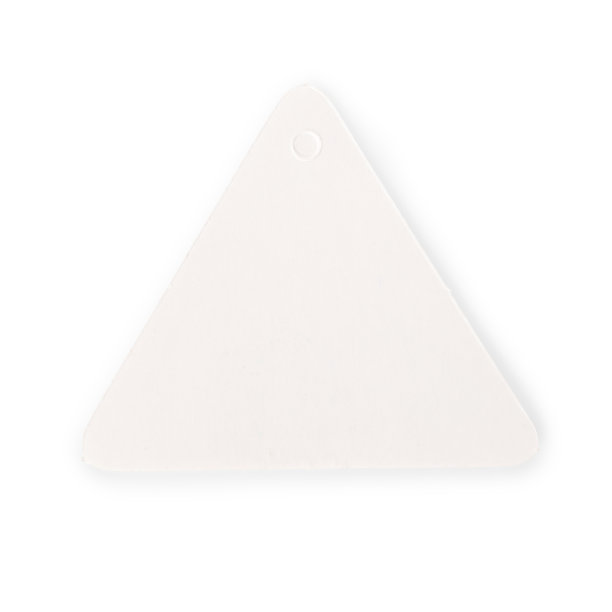 白色纸板三角标签与剪切路径隔离图片下载