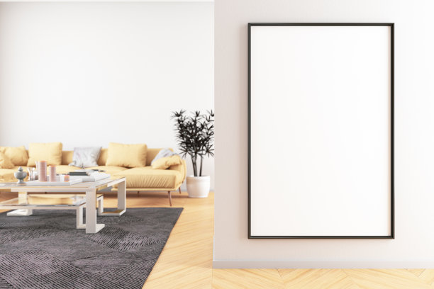 客厅里的空框架图片下载