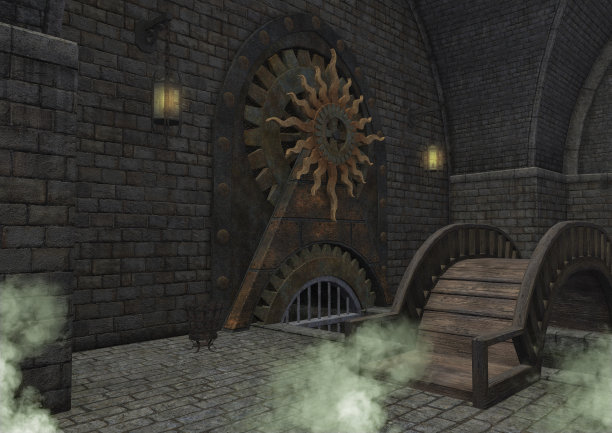 一个空的幻想地牢。图片下载