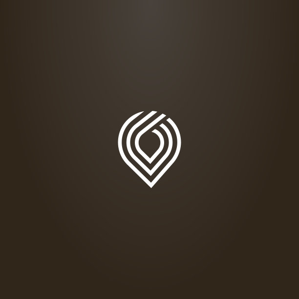 简单的矢量线艺术符号抽象的三线地图标记图片下载