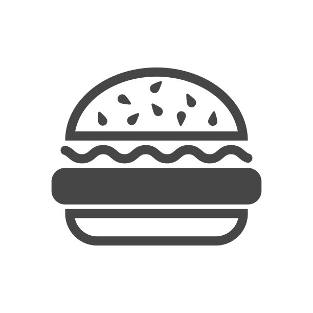 快餐图标，向量简单的黑色孤立的插图。图片下载