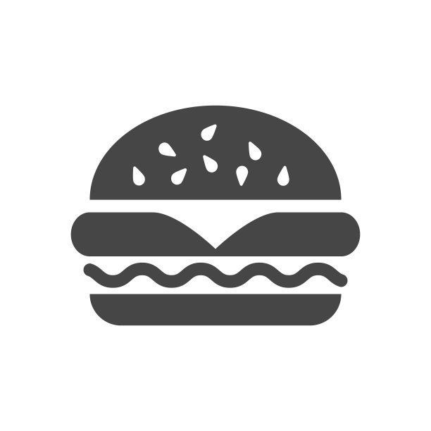 快餐图标，向量简单的黑色孤立的插图。图片下载