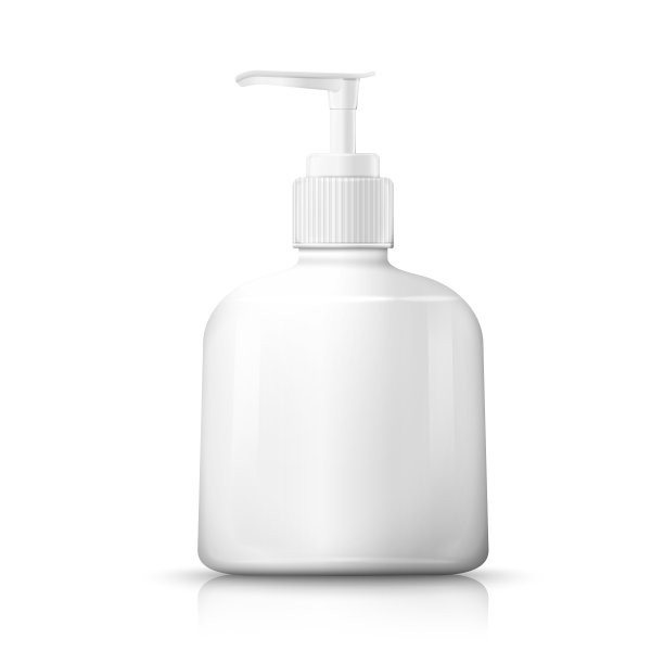 矢量3d现实白色塑料瓶与泵图片下载