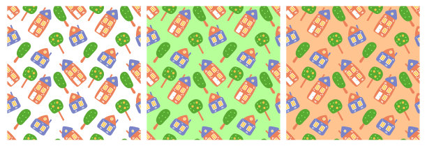 孩子无缝模式设置。幼稚的照片。印花婴儿尿布，背心，滑块，床单，墙纸，帽子，夹克，衣服，纺织品或亚麻布。手绘矢量草图背景。时装画设计图片下载