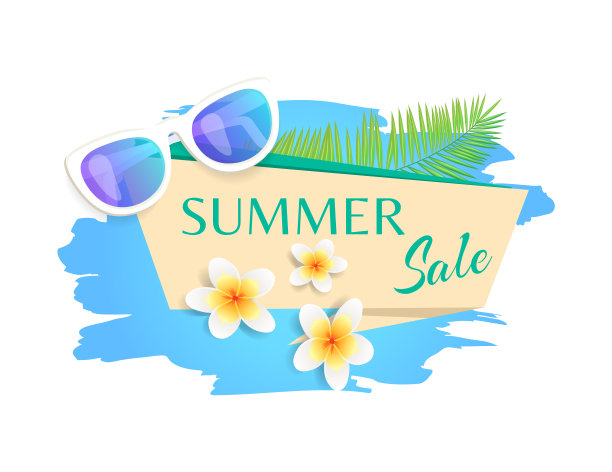 夏季销售夏季旗帜矢量插图图片下载