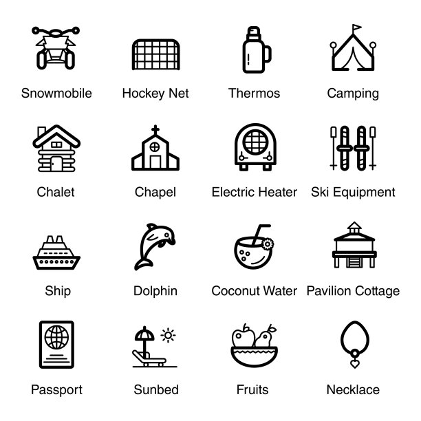 天气状况线性图标包图片下载