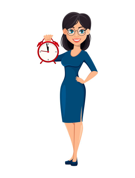 穿着蓝色衣服的年轻漂亮的女商人图片下载