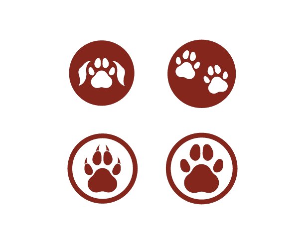 宠物向量的爪子标志图标图片下载