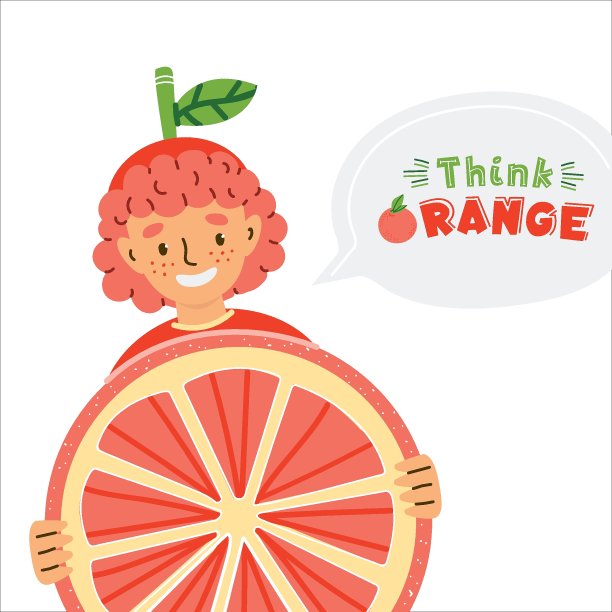 可爱的孩子穿着水果服装平面插图图片下载