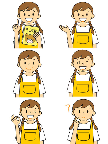 妇女的围裙手势插图集图片下载