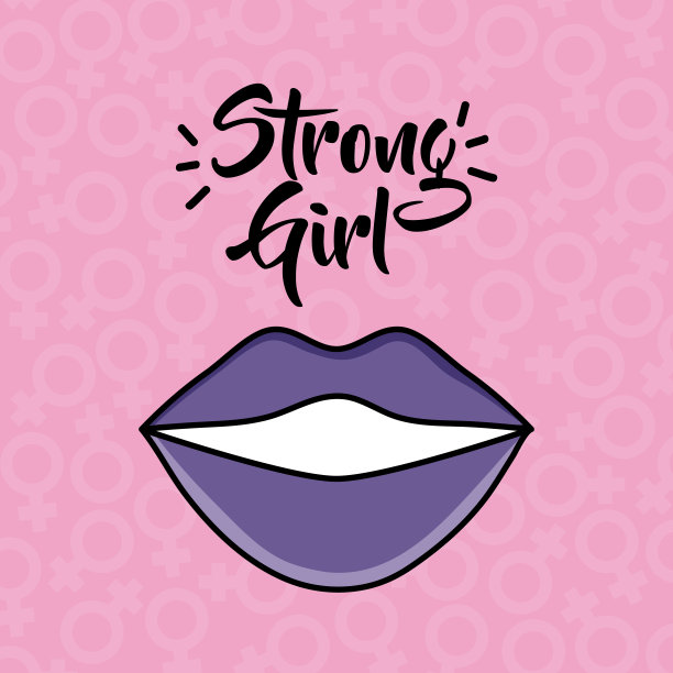 性感女性的嘴唇流行艺术风格图片下载