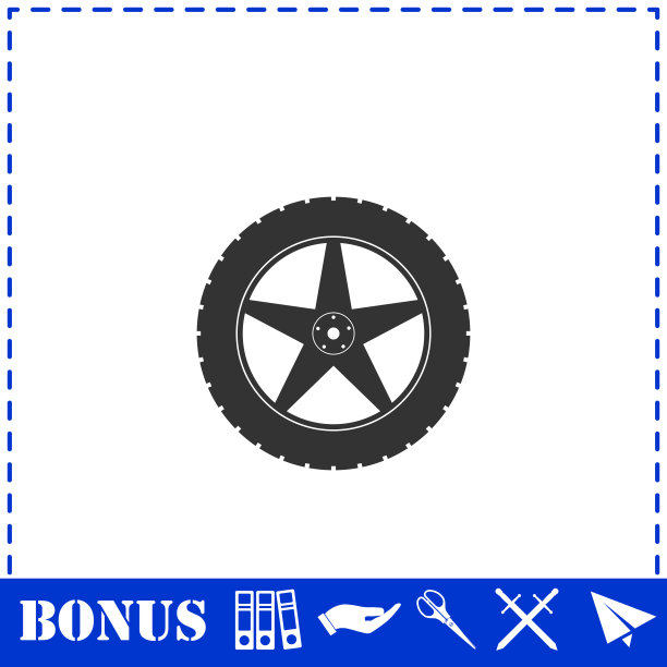 轮胎图标扁平图片下载