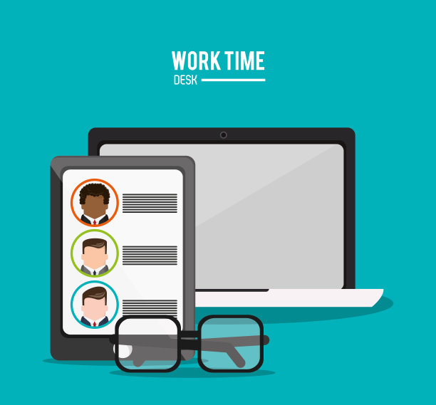 工作时间及办公用品设计图片下载