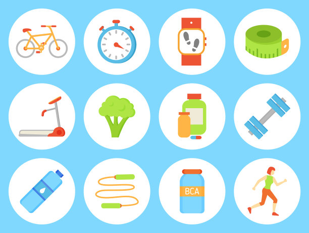 自行车瓶和计时器设置矢量插图图片下载