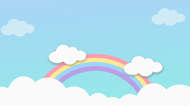 抽象卡哇伊彩色框架彩虹背景。柔和的渐变蜡笔漫画图形。概念为儿童和幼儿园或展示图片下载