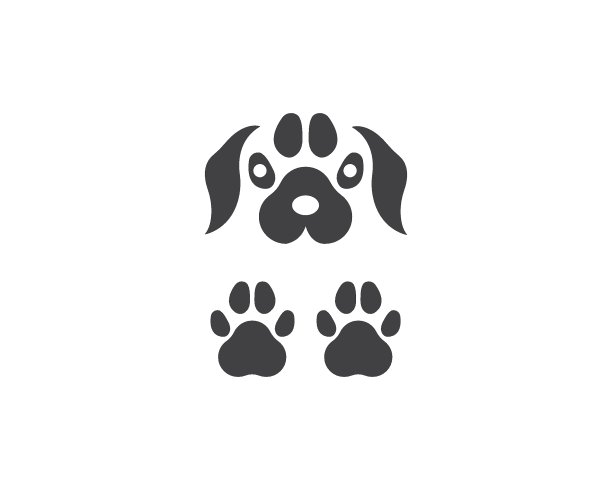 宠物矢量模板的爪子标志图标图片下载
