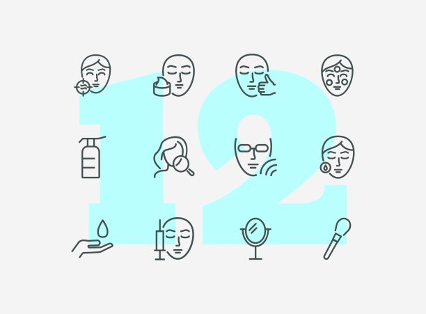 美容程序行图标集图片下载