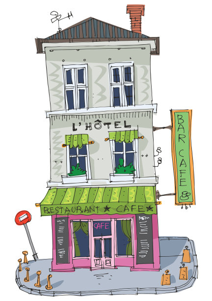 可爱客栈的复古门面。图片下载