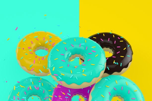 3 d飞行甜甜圈图片下载