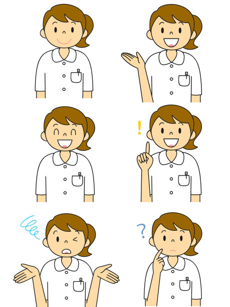 白色外套女性姿态插图集图片下载