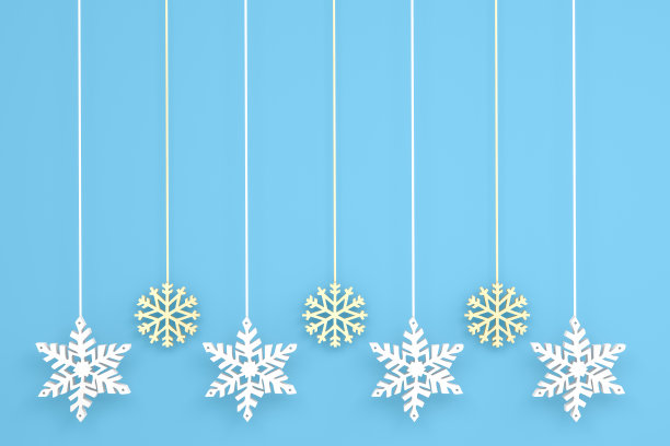 3D雪花背景，冬天，圣诞节概念图片下载