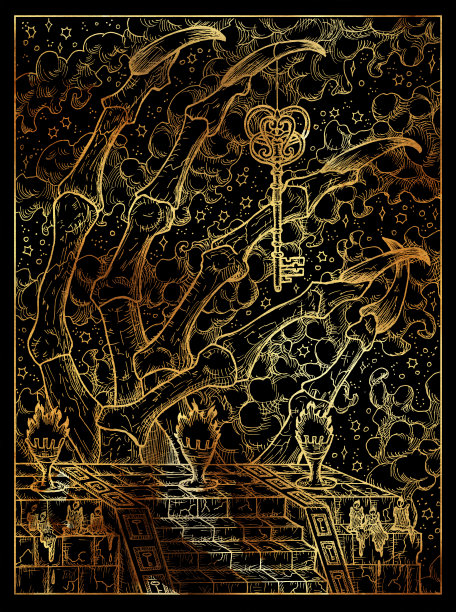 关键。神秘巫术的概念为莱诺芒神谕塔罗牌。图片下载