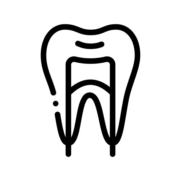 牙科牙齿口腔医学矢量细线图标图片下载