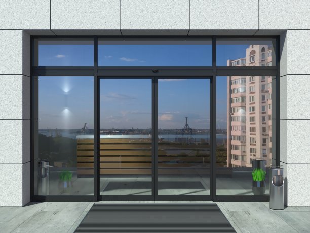 自动黑色推拉门办公室图片下载