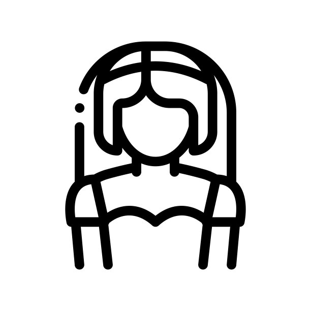 人物新娘剪影标志矢量图标图片下载