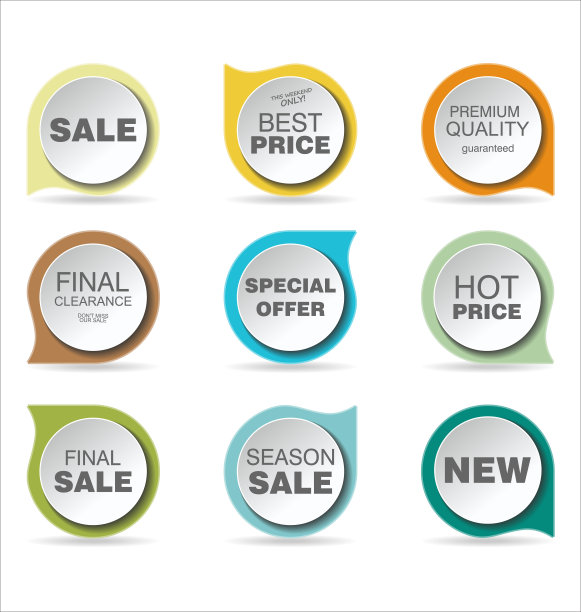 现代彩色销售贴纸收藏图片下载