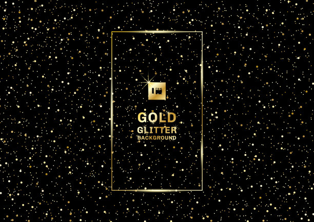金色在黑色的背景和纹理上闪闪发光。金色的碎纸颗粒爆炸。设计元素。图片下载