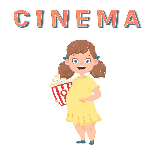 吃爆米花的女孩图片下载
