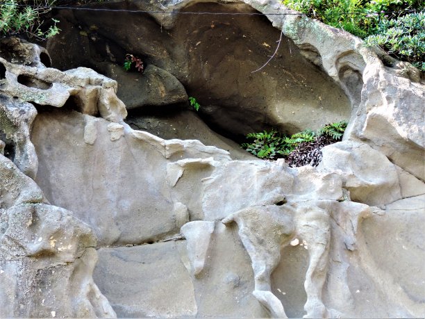 海边的奇形怪状的悬崖。日本千叶的博索半岛图片下载