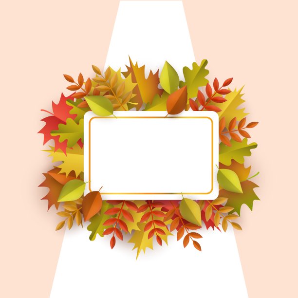 向量秋叶方框图片下载