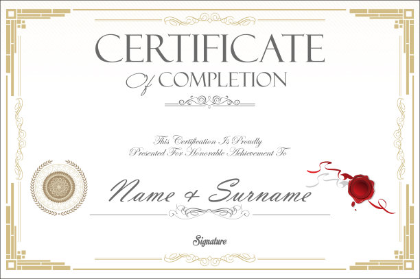 证书或文凭复古复古的模板图片下载