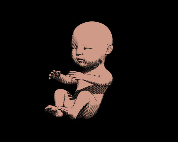 人类婴儿婴儿画插图在黑暗的BG图片下载