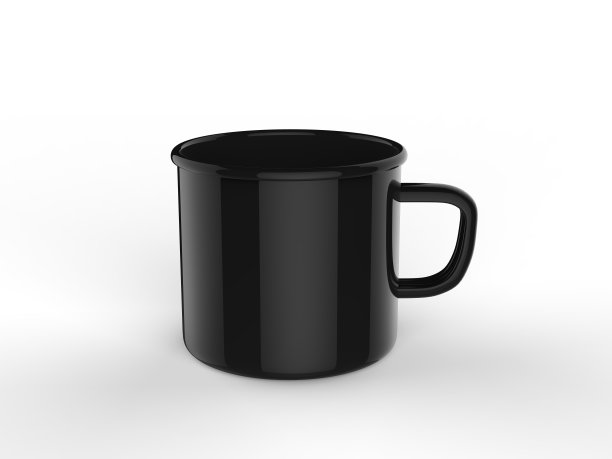 空白搪瓷锡杯商标或模拟。3 d渲染插图。图片下载